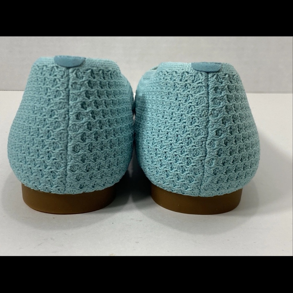 Elegant Aqua Blue Knit Loafers - Picture 7 of 7